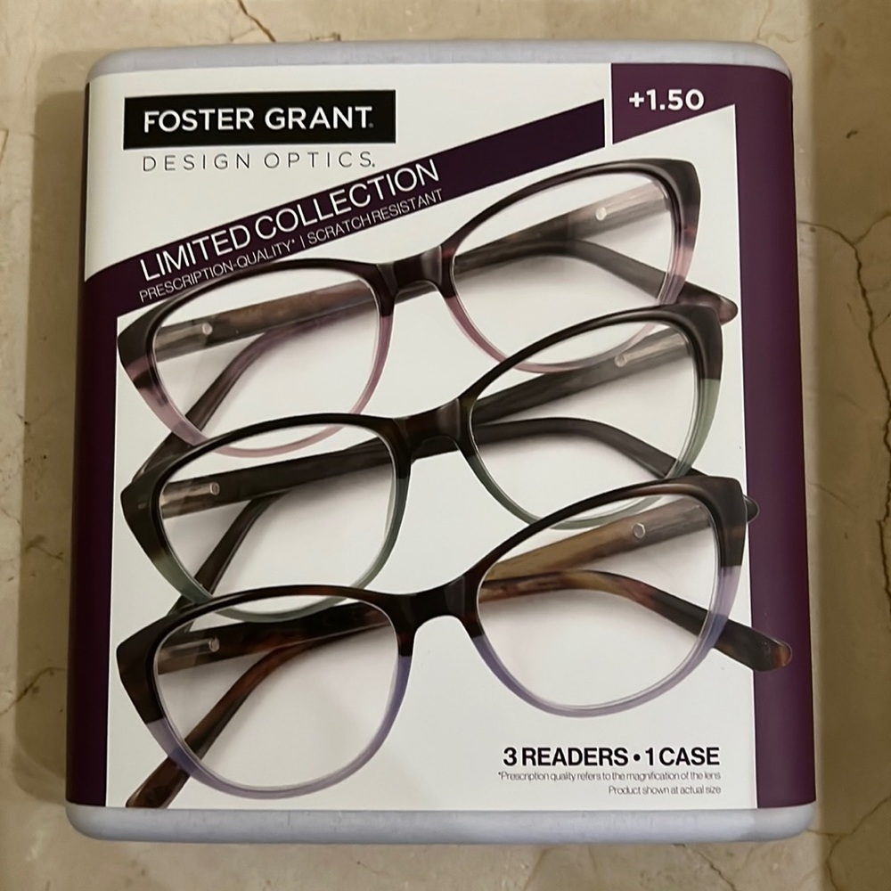 3reading glasses and 1 case
